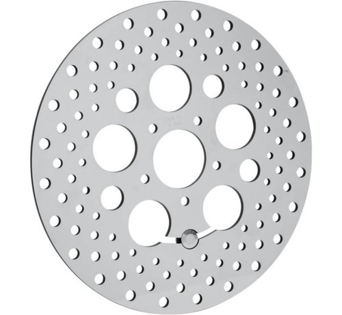 TC-Choppers brake rotor polished stainless steel drilled - 08-13 FLHT FLHR FLHX FLTR/X