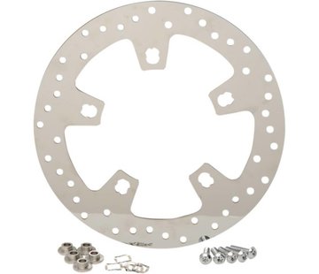 TC-Choppers brake rotor polished stainless steel drilled - for 14 - 16 FLHT/ FLHX/ FL TRX
