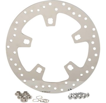 TC-Choppers brake rotor polished stainless steel drilled - for 14 - 16 FLHT/ FLHX/ FL TRX