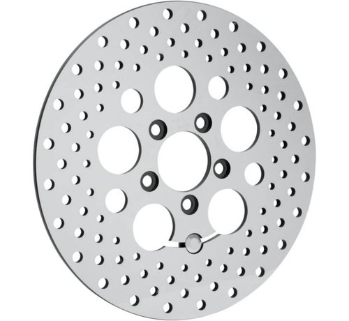 TC-Choppers brake rotor polished stainless steel drilled rear - for 08 - 16 FLHT FLHR FLHX FLTR/X