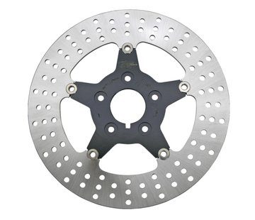 Zodiac brake rotor Floating disc with black center 5-star Front - Fits:> all Big Twin and Sportster XL 1984-1999