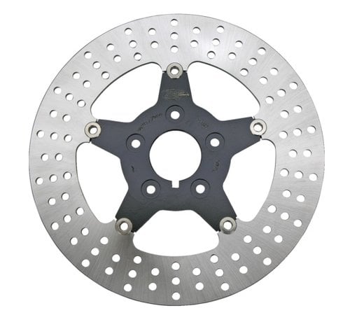 Zodiac brake rotor Floating disc with black center 5-star Front - Fits:> all Big Twin and Sportster XL 1984-1999