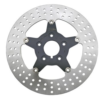 Zodiac brake rotor Floating disc with black center 5-star Front - Fits:> all single & dual disc 2000-2014 Sportster XL 2000-2007 Touring FLH/FLT 2000-2005 Dyna & 2000-up Softail.