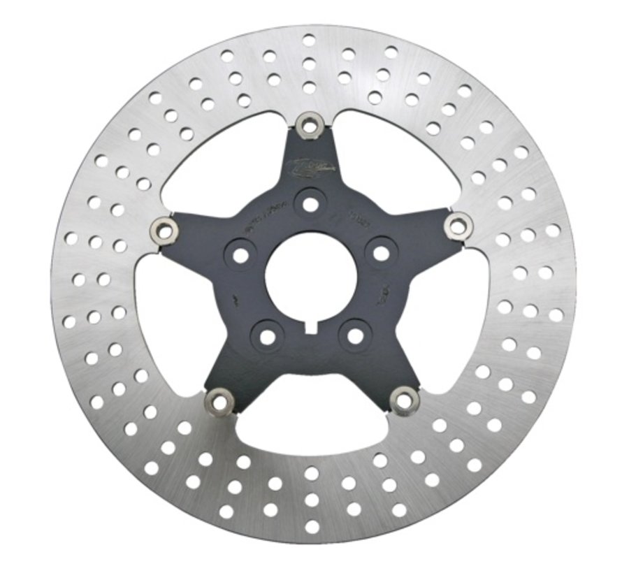 brake rotor Floating disc with black center 5-star Front - Fits:> all single & dual disc 2000-2014 Sportster XL 2000-2007 Touring FLH/FLT 2000-2005 Dyna & 2000-up Softail
