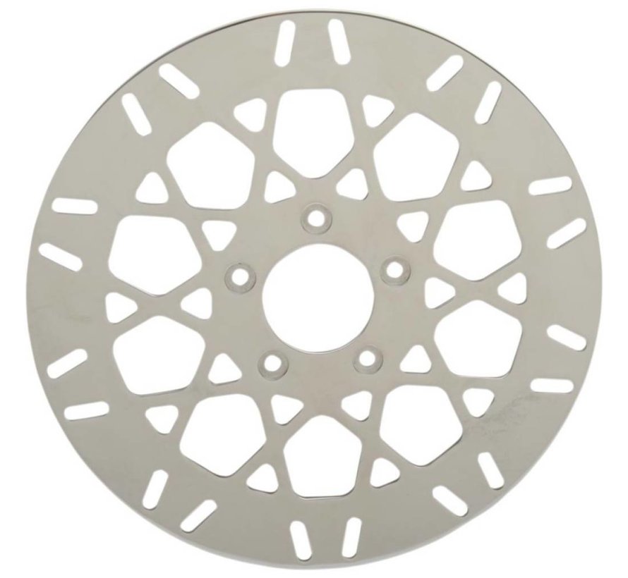 brake rotor Front Mesh Stainless Steel - Fits:> 08‑16 FLHT FLHR FLHX FLTR H‑D FL trike 14‑16 FLHRC 06‑16 Dyna (With 3 25 inch bolt circle)