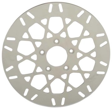 TC-Choppers brake rotor Rear Mesh Stainless Steel - Fits:> 00‑16 H‑D (Except Touring FLH/FLTs/H‑D FL Trike 13‑16 FXSB/SE)