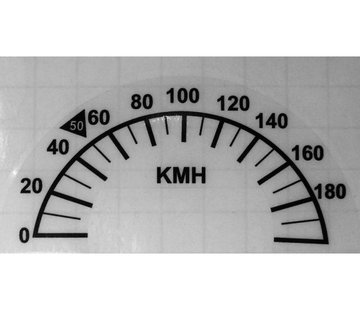 TC-Choppers speedo speedometer Recalibration sticker 10 cm  Fits: > 1996-2017 HD with  10 cm (3 7/8 inch) diameter speedo