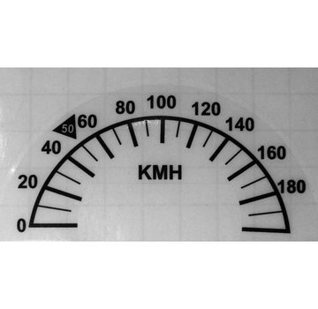 TC-Choppers speedo speedometer Recalibration sticker 10 cm  Fits: > 1996-2017 HD with  10 cm (3 7/8 inch) diameter speedo