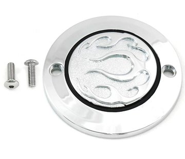 Wyatt Gatling Engine Chrome 2-Hole Flame Point Cover  Fits: > 2004-2013 XL Sportster