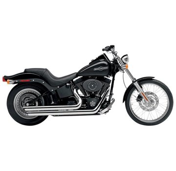 Cobra exhaust Speedster slash down with powerport Chrome - 86-06 Softail