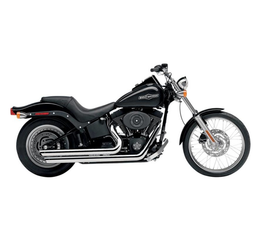 exhaust Speedster slash down with powerport Chrome - 86-06 Softail