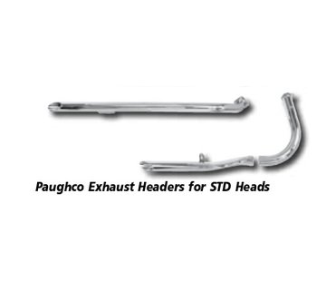 Paughco Cabezales de tubo de escape en 'S', marco rígido y aplicaciones de arranque rápido Se adapta a:> 48-65 Panhead, 66-84 FL Shovel, 71-84 FX Shovel (STD heads)