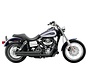 Exhaust system Speedster Slash Down with Powerport black heat shields; For all 12-16 Dyna models (except FLD)