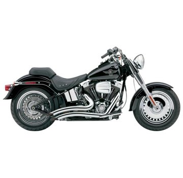 Cobra Exhaust system Speedster Short Swept chrome heat shields; For all 86‑06 FXST/ FLST models,