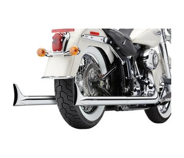 Cobra Exhaust system True Duals with fishtails Chrome; For 07-11 FLST/ FXCWC/ FXST models