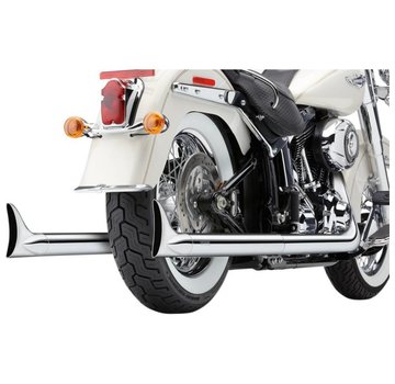 Cobra Exhaust system True Duals with fishtails Chrome; For 07-11 FLST/ FXCWC/ FXST models