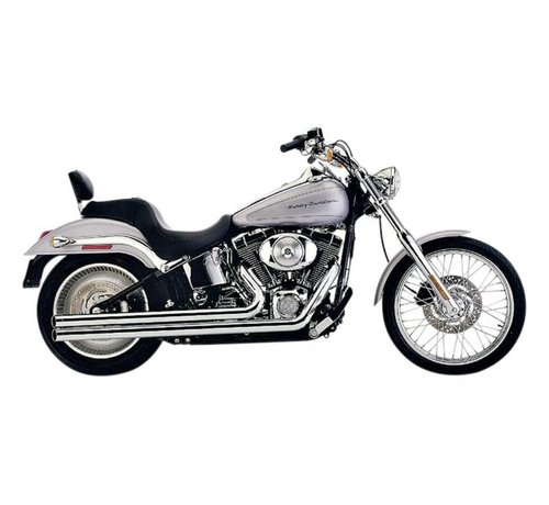 Cobra El sistema de escape Speedster largo cruzado PowerPort Chrome para los 12 - 16 modelos FXS / FLS / FLST