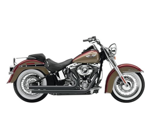 Cobra Exhaust system Slash Down with powerport chrome heat shields; For all 12-16 Dyna models (except FLD)