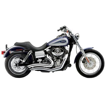 Cobra Exhaust system Speedster Short Swept chrome heat shields; For all 12‑16 Dyna models (except FLD),