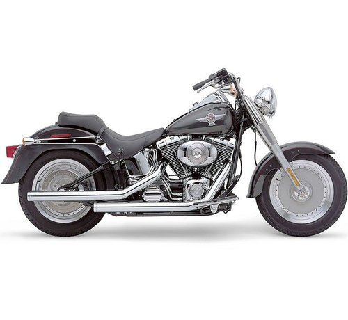 Cobra Uitlaatsysteem Dragster verspringend chroom; Voor Softail FLST/FXST 86-06