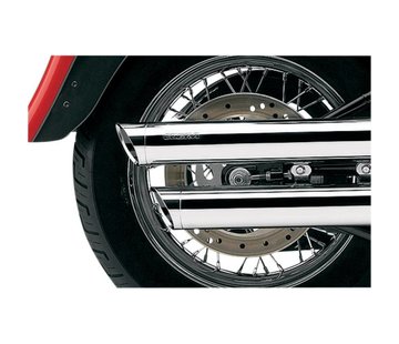 Cobra exhaust 3 inch slip-on mufflers chrome; 08-16 FXDF