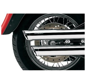 Cobra exhaust 3 inch slip-on mufflers chrome; 08-16 FXDF