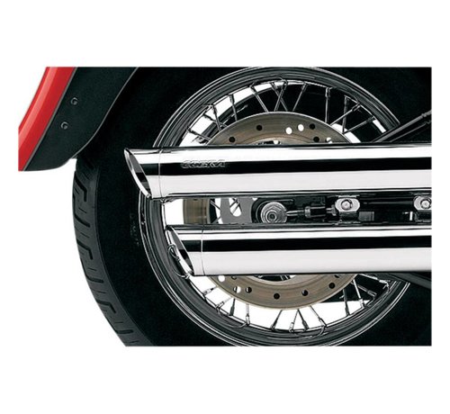 Cobra 3 inch slip-on mufflers chrome; 08-16 FXDF