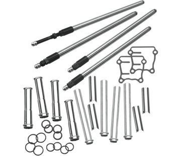 S&S adjustable quickiee pushrod kit with covers ; Fits: > 99-17 TCA/B  With 88" up to 124" engines