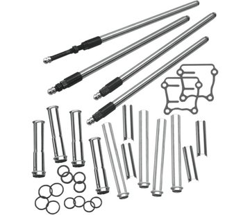 S&S verstelbare quickiee pushrod kit met covers; Past op: > 99-17 TCA/B Met 88" tot 124" motoren