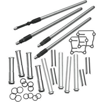 S&S verstelbare quickiee pushrod kit met covers; Past op: > 99-17 TCA/B Met 88" tot 124" motoren