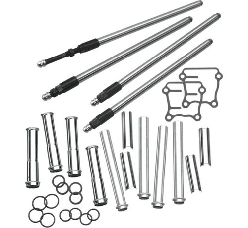 S&S adjustable quickiee pushrod kit with covers ; Fits: > 99-17 TCA/B With 88" up to 124" engines