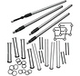 verstelbare quickiee pushrod kit met covers; Past op: > 99-17 TCA/B Met 88" tot 124" motoren