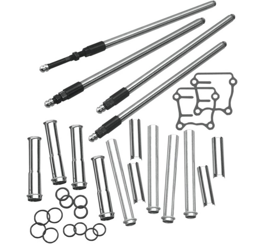 adjustable quickiee pushrod kit with covers ; Fits: > 99-17 TCA/B With 88" up to 124" engines
