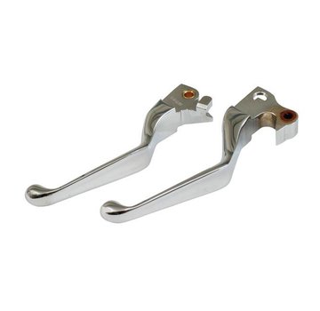 MCS Levers polished or chrome Fits: > 96-17 Dyna; 96-14 Softail; 96-07 Touring; 96-03 XL