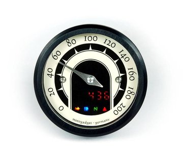 Motogadget Speedo Motoscope minuscule compteur de vitesse analogique 49 mm - Noir classique ou poli