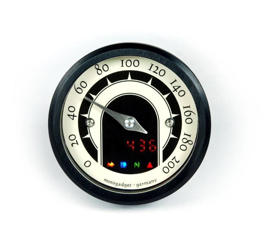 Speedo Motoscope winziger analoger 49-mm-Tacho – Classic Black oder Polished