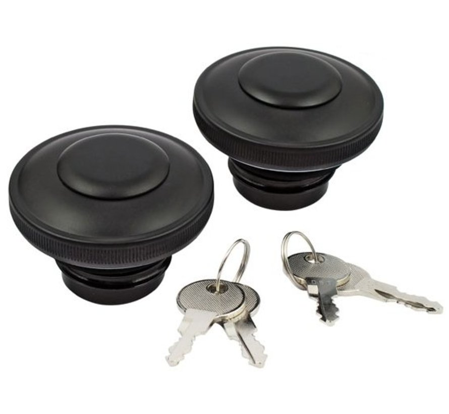 gas tank gas cap set - black - with lock