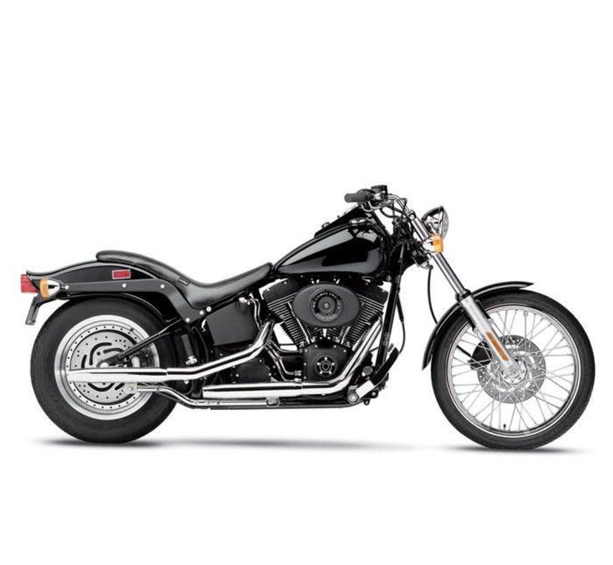 Ganzkörperansicht Sitz 2-up King Cobra 00-17 Softail mit 150mm Hinterreifen