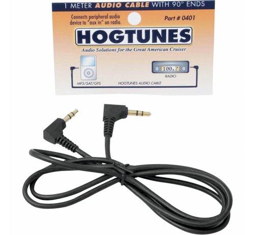 Hogtunes câble audio stéréo d'un mètre à 90 ° extrémités