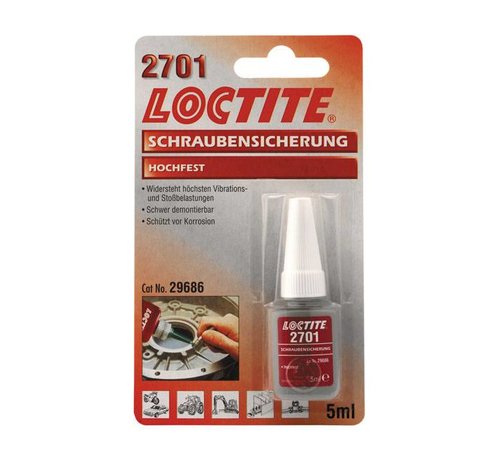 Loctite thread lockers: 2701 fluid 5cc