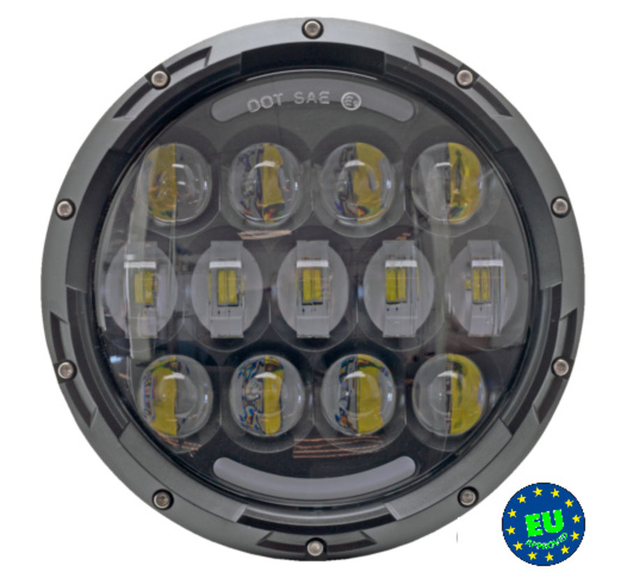 unidad de LED Faro - 7 pulgadas E-aprobada adapta a todos los modelos de Harley y otras motocicletas con un faro de 7 "(17 8cm)