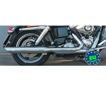 MCJ exhaust Slip-on mufflers Royal Fits:> FLD Switchback or FXDL Low Rider except FXDLS