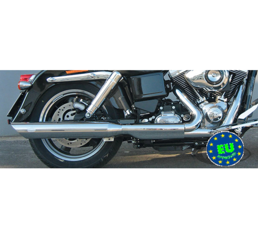 exhaust Slip-on mufflers Royal Fits:> FLD Switchback or FXDL Low Rider except FXDLS