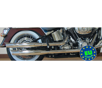 MCJ exhaust Slip-on mufflers Royal Fits:> Softail 2007 -up Fatboy FLSTF