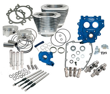 S&S 100CI y 110CI paquetes de energía; Se adapta a los modelos Twin Cam 1999-2006, excepto Dyna 2006 (transmisión por cadena)