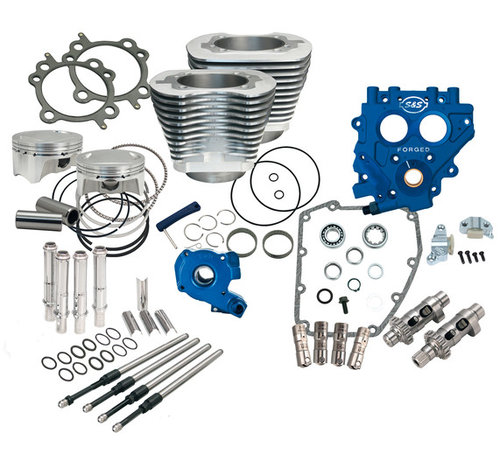 S&S 100CI y 110CI paquetes de energía; Se adapta a los modelos Twin Cam 1999-2006 excepto Dyna 2006 (transmisión por cadena)