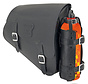 bags Black leather bag with matte buckles mounting hardware Fuel Can and Fuel Can holder