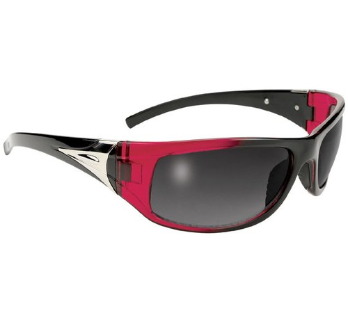 Kickstart Goggle Sunglasses Black Red Frame with Smoke Fits: > all Lady Bikers