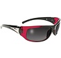 Goggle zonnebril zwart rood frame met rook