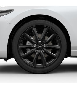 Mazda Mazda 3 BP Leichtmetallfelge 18" 168, schwarz metallic mit Lackabplatzer